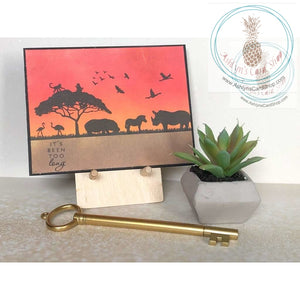 African Savannah Scene Friendship Card (5 Variations) Its Been Too Long Greeting