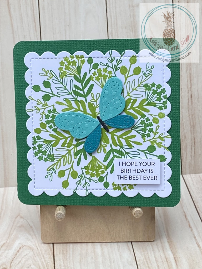 Bright Butterfly Birthday Card - blue butterfly version