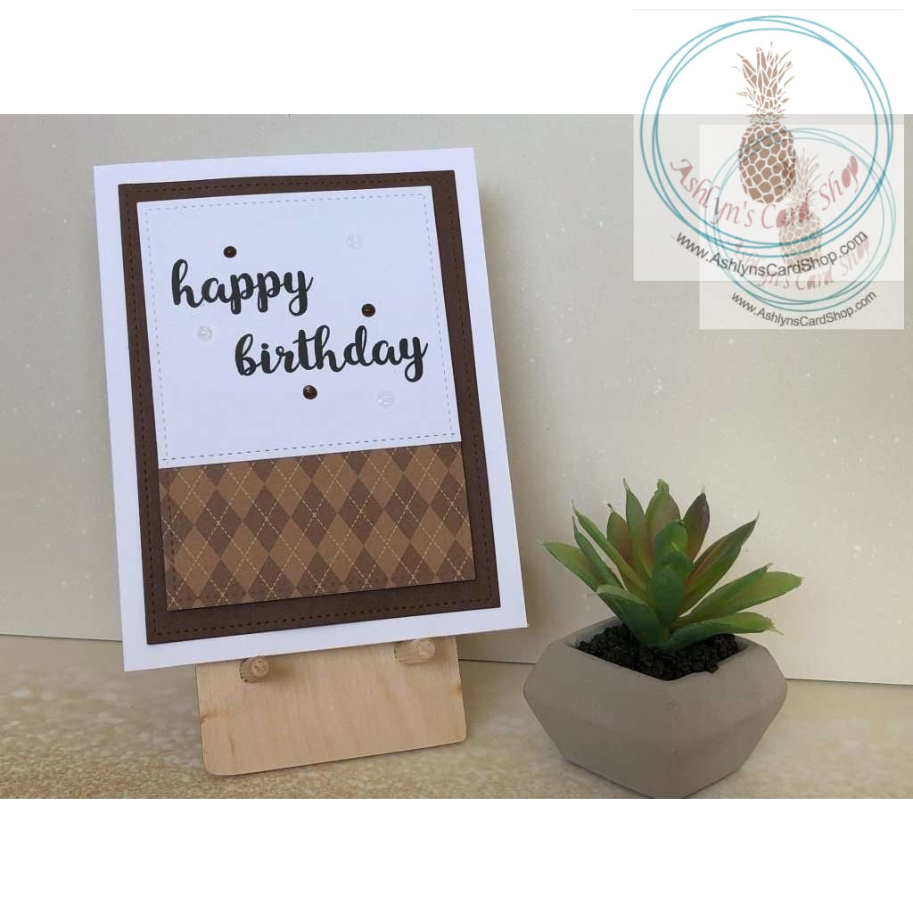 Bright Coloured Birthday Card Brown Greeting
