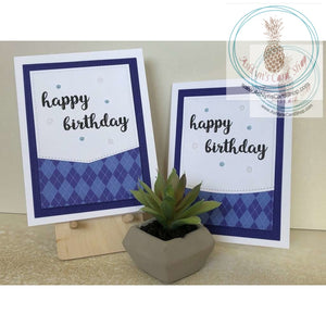 Bright Coloured Birthday Card Dark Blue Greeting