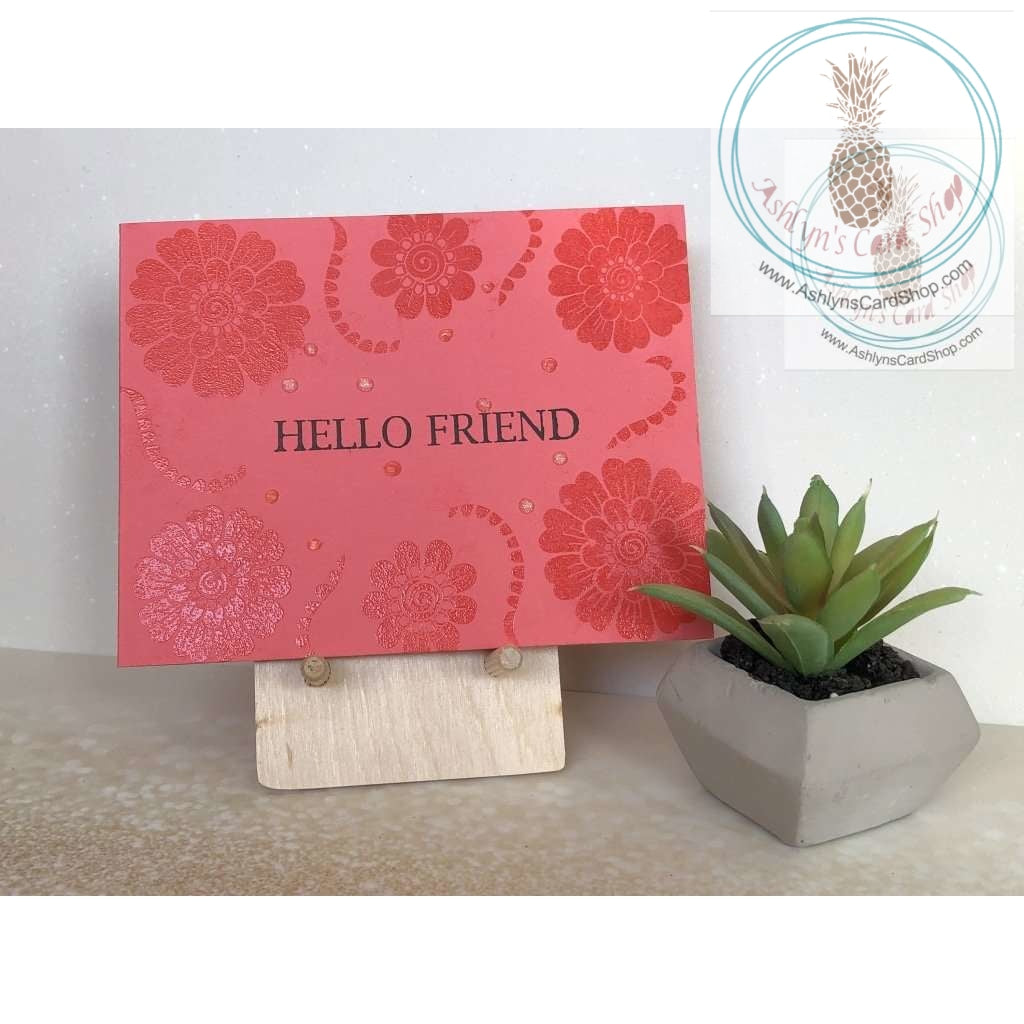 Clear Embossed Floral Friendship Card Greeting