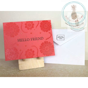 Clear Embossed Floral Friendship Card Greeting