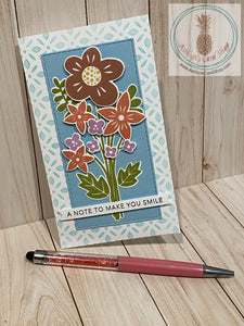 Floral Bouquet Encouragement Cards Greeting Card - A Note to Make You Smile (Blank inside)