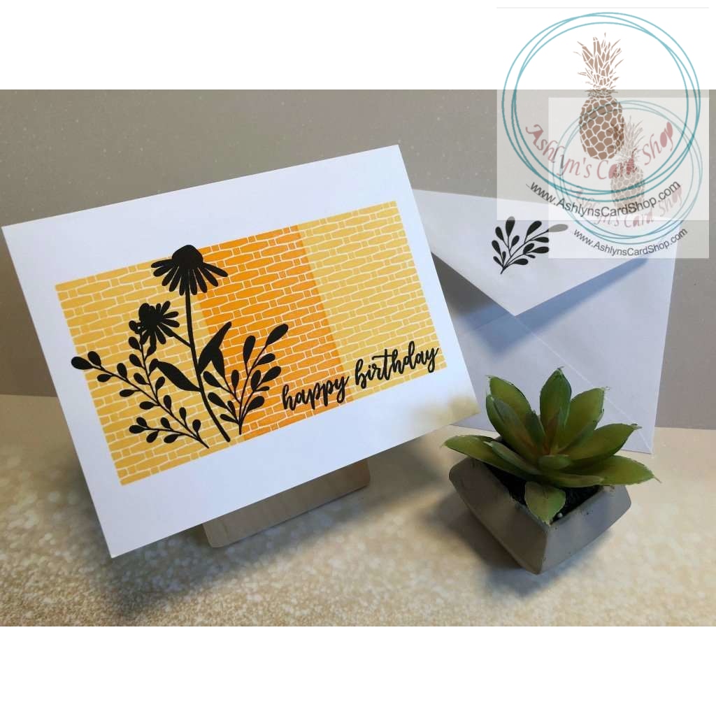 Floral Greeting Card Set Yellow