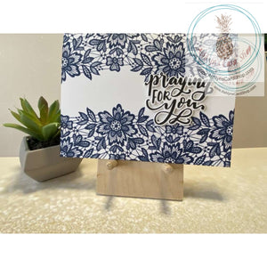 Floral Lace Sympathy Card Praying For You Greeting