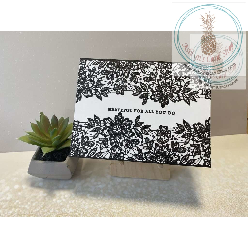 Floral Lace Thank You Card Greeting