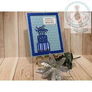 Glitter Gifts Christmas Cards Blue Greeting Card