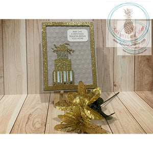Glitter Gifts Christmas Cards Gold Greeting Card