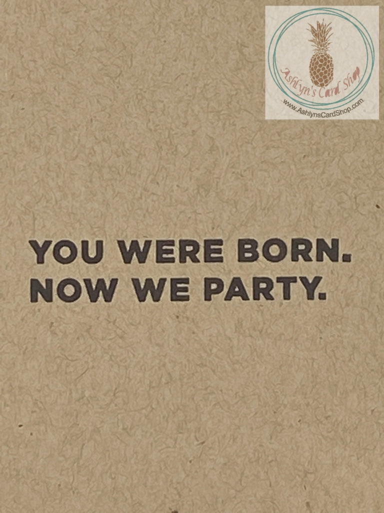 Hexagon Masculine Birthday Cards - internal sentiment for navy/black version reads: you were born. Now we party.