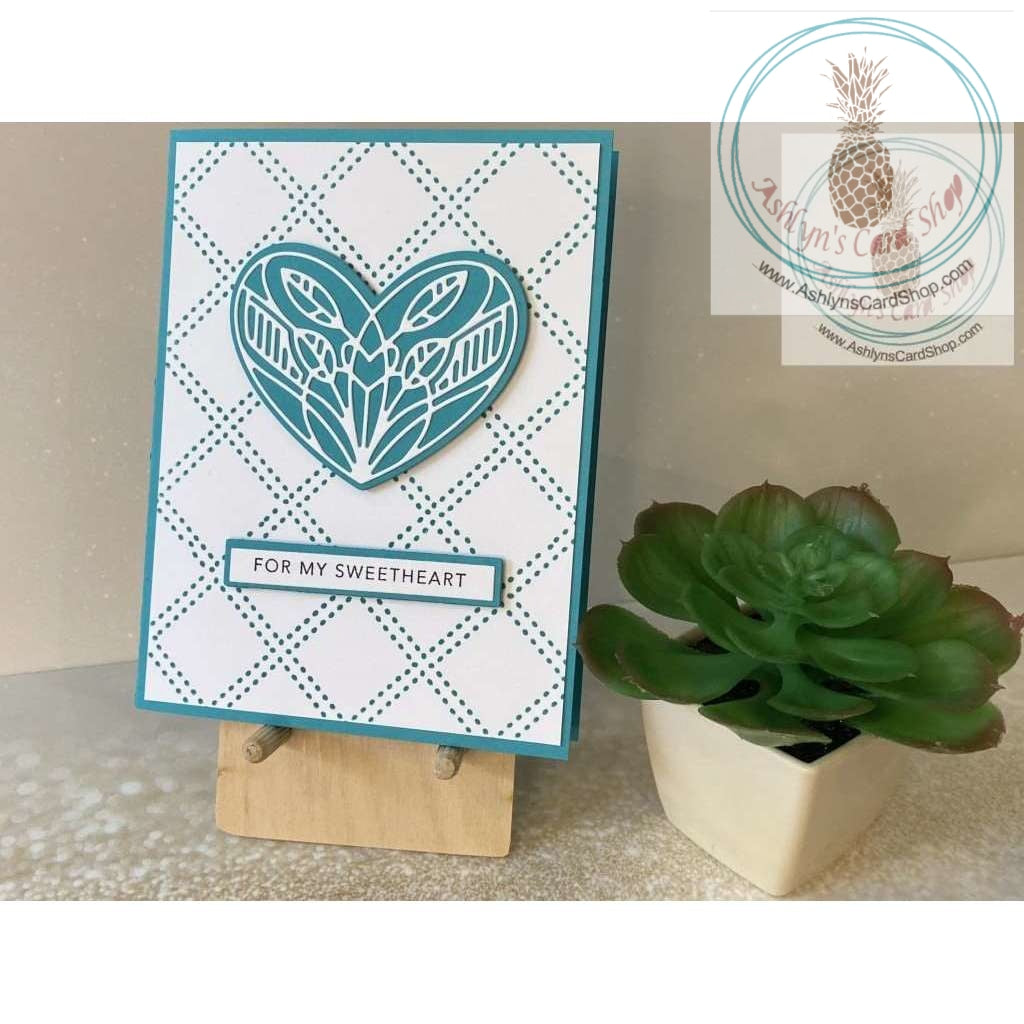 Love Card In Teal For My Sweetheart Greeting