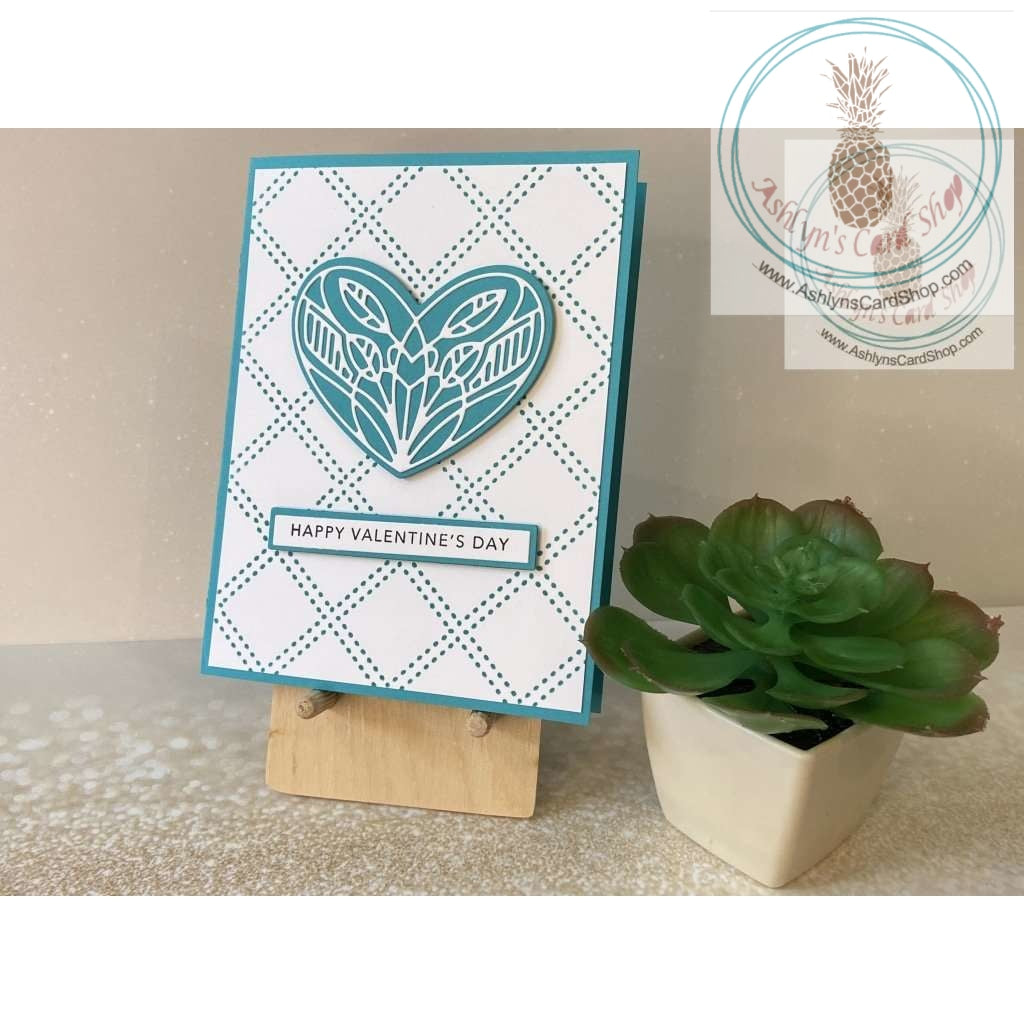 Love Card In Teal Happy Valentines Day Greeting