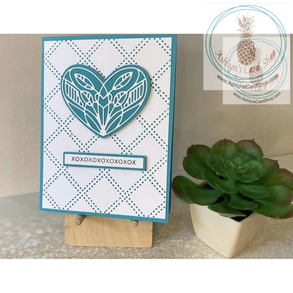 Love Card In Teal Xs And Os Greeting