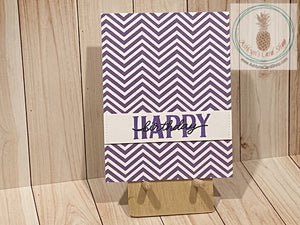 Patterned Paper Background Birthday Cards Purple Chevron Greeting Card