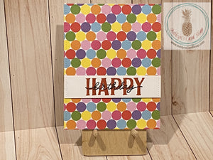 Patterned Paper Background Birthday Cards Rainbow Circles Greeting Card