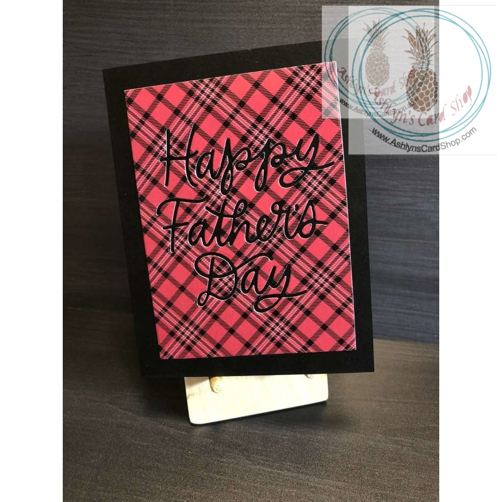 Plaid Fathers Day Card Red Greeting