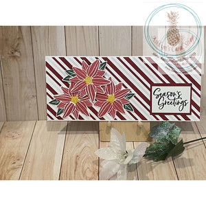 Poinsettia Slimline Christmas Card Greeting