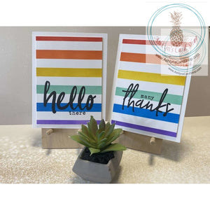 Rainbow And White Stripe Friendship Card Greeting