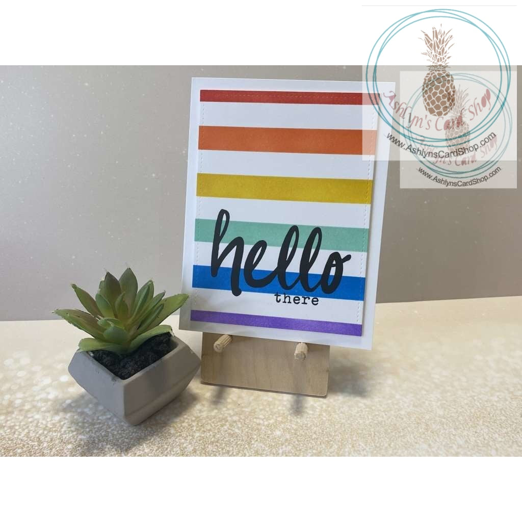 Rainbow And White Stripe Friendship Card Greeting