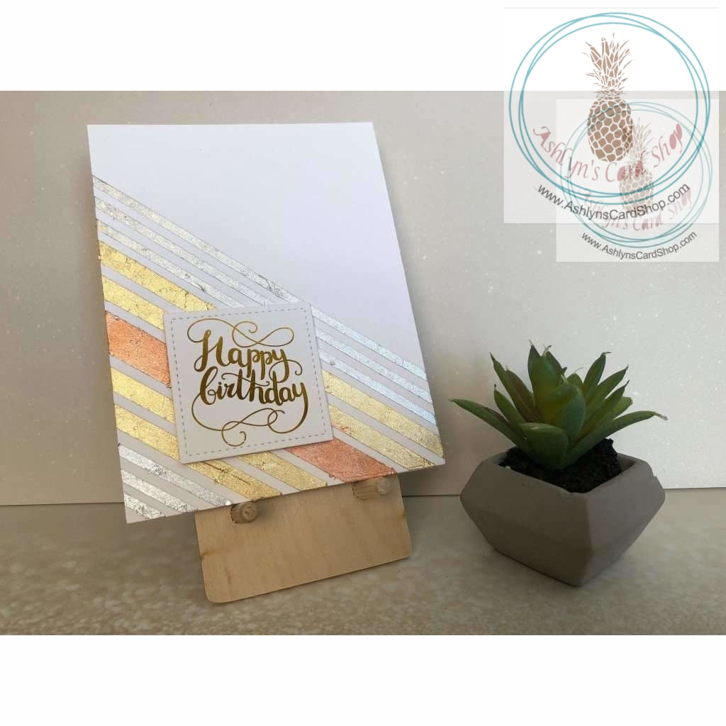 Rustic Foil Birthday Card Silver Gold Copper Greeting