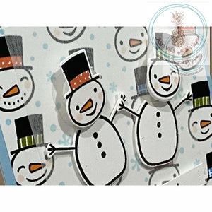 Snowman Wobbler Christmas Card Greeting