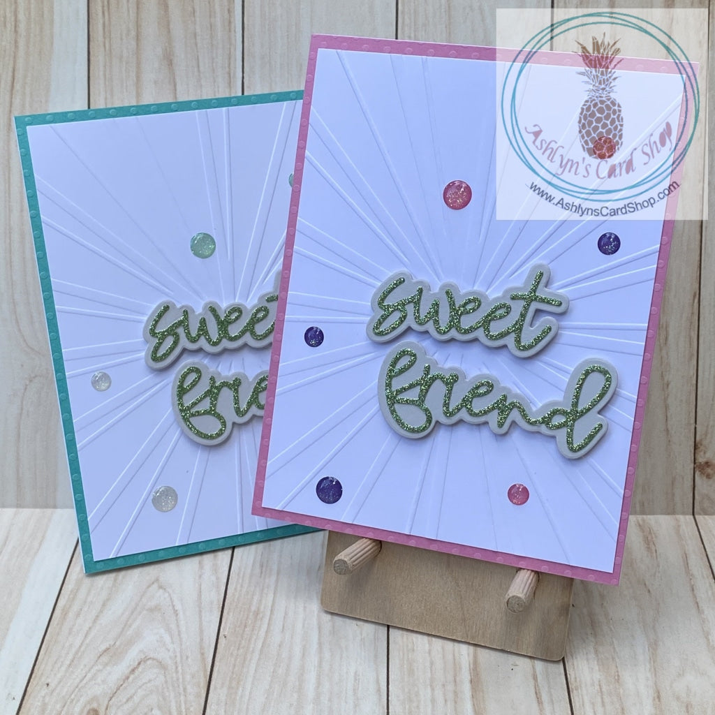 Sweet Friend Friendship Card - teal and pink versions
