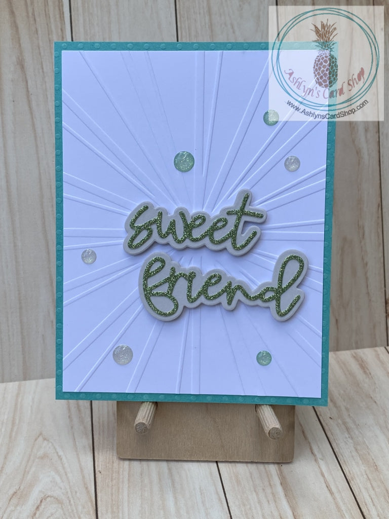 Sweet Friend Friendship Card - teal version.