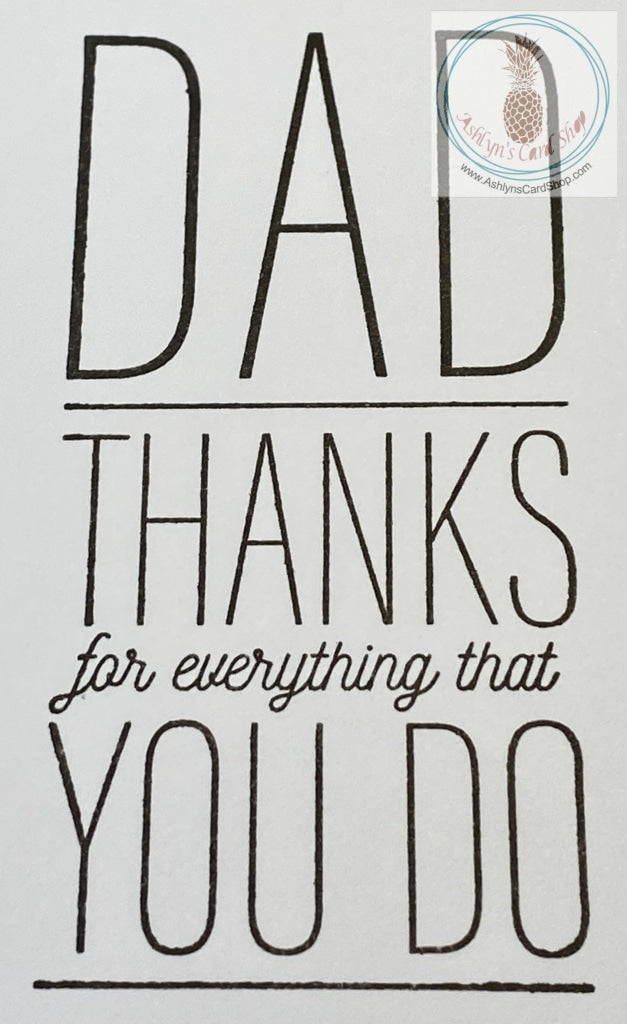 Internal sentiment for Ta Da! Father's Day Card - Dad, thanks for everything that you do.