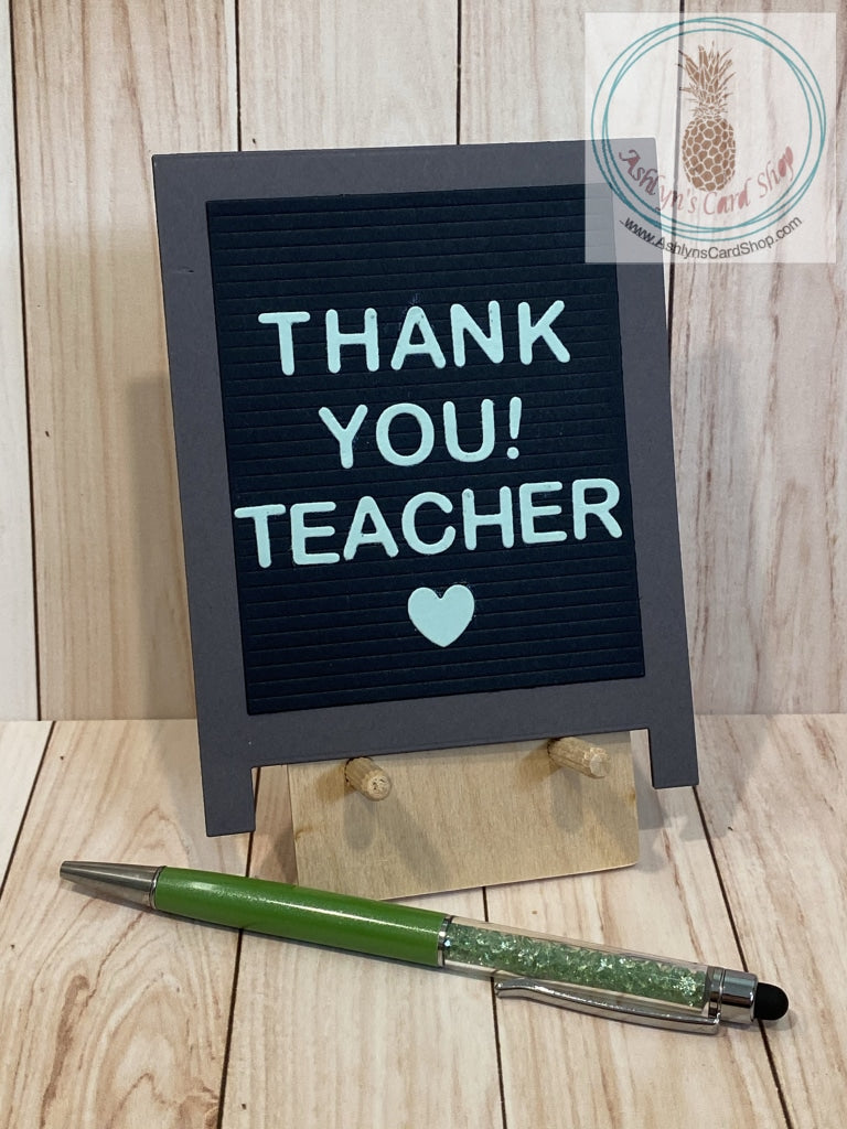 Sandwich board shaped thank you card for teachers