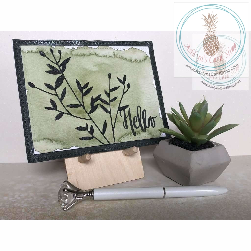 Watercolour Background Friendship Cards (Branch) Green Greeting Card