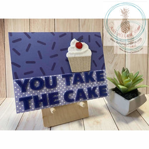 You Take The Cake Birthday Card (Horizontal) Dark Blue/purple Greeting