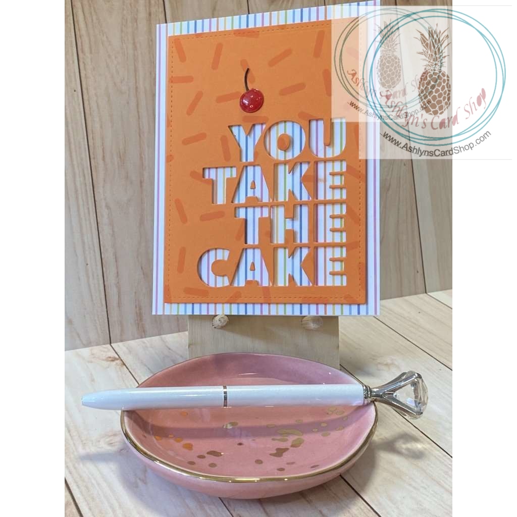 You Take The Cake Birthday Card (Vertical) Dark Orange Greeting