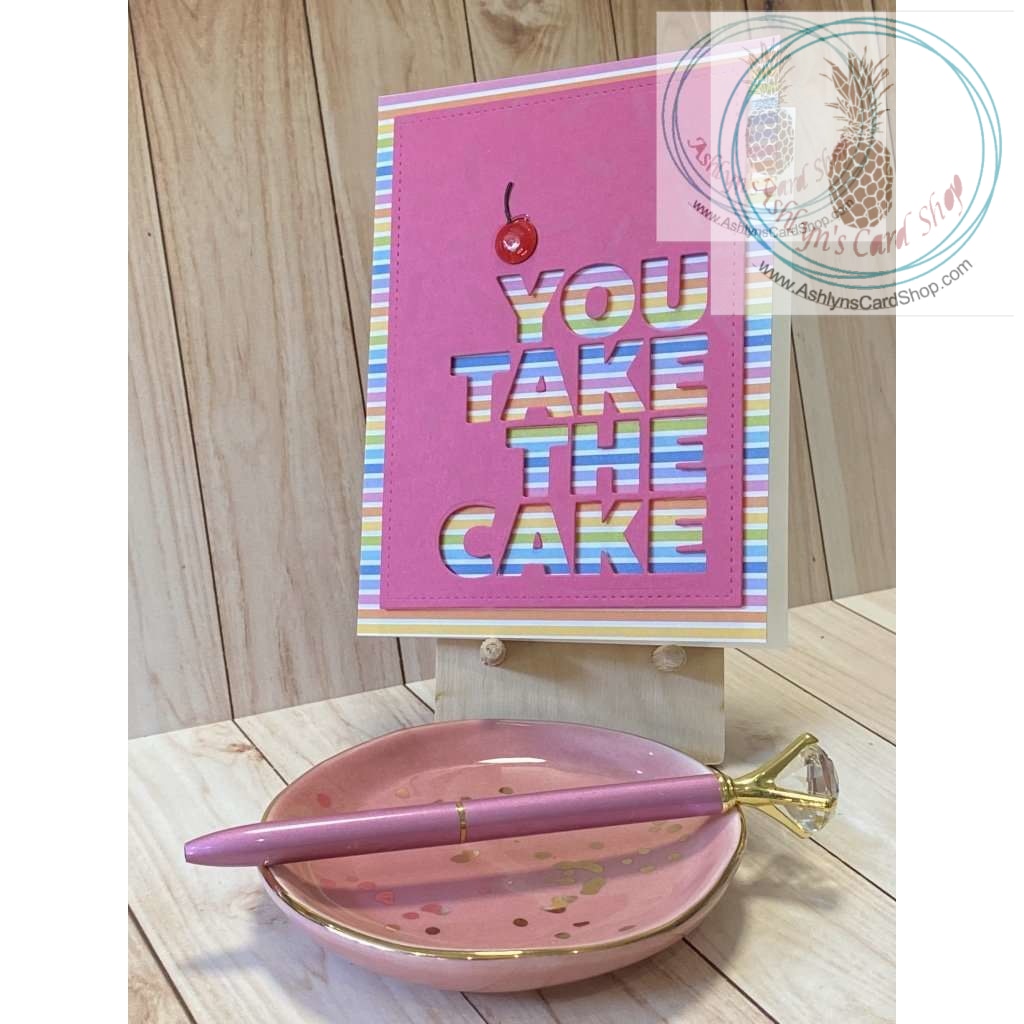 You Take The Cake Birthday Card (Vertical) Dark Pink Greeting