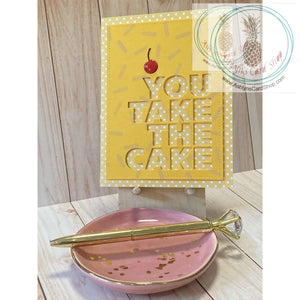 You Take The Cake Birthday Card (Vertical) Yellow Greeting
